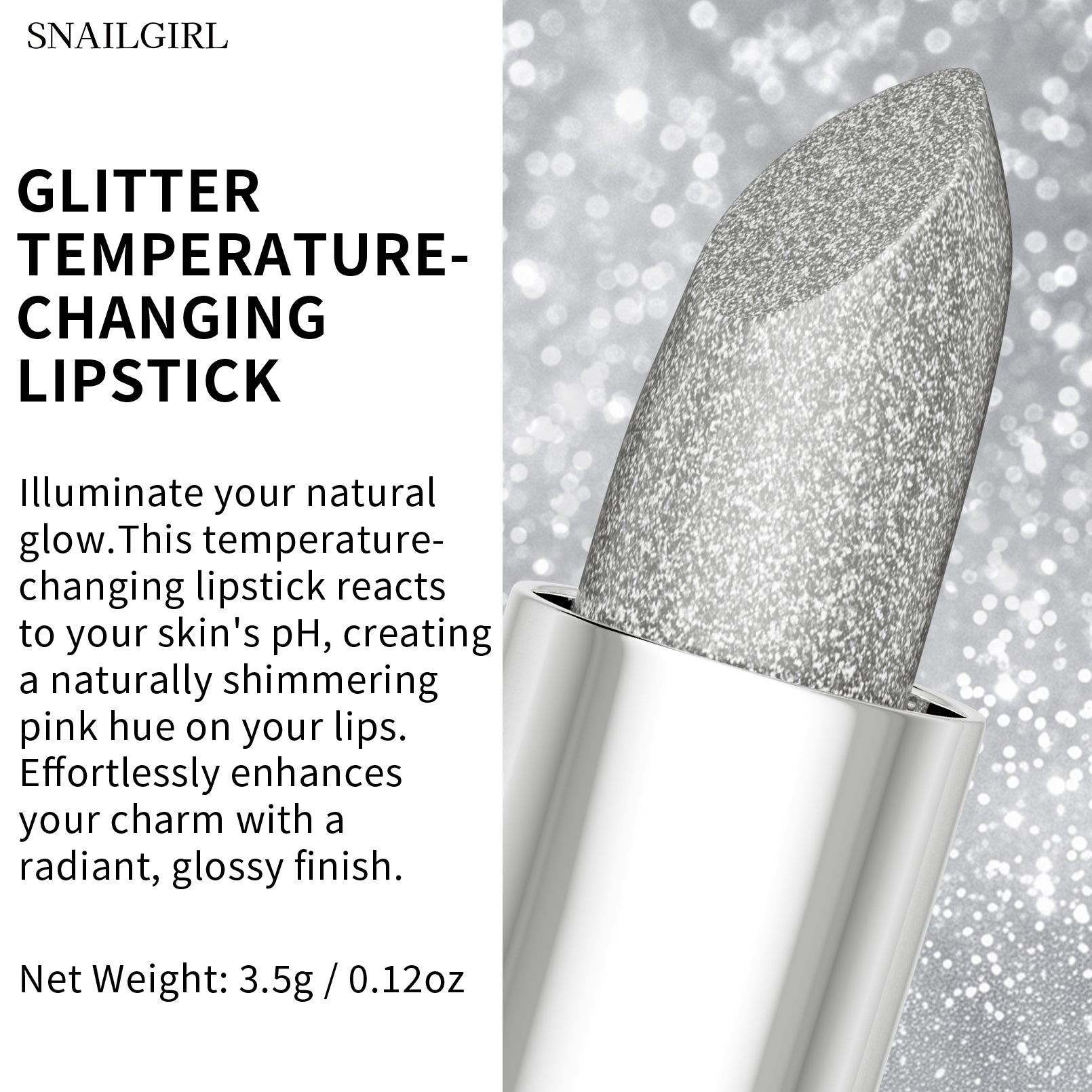 Temperature Color Changing Glitter Lipstick Waterproof, Long Lasting Moisturizing Lip Tint, Sexy Lips Makeup