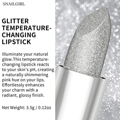 Temperature Color Changing Glitter Lipstick Waterproof, Long Lasting Moisturizing Lip Tint, Sexy Lips Makeup