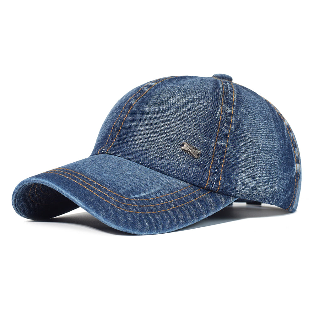 Adjustable Trucker Style Baseball Cap Vintage Washed Cotton Dad Hat Men Women Denim Low Profile Cap 1