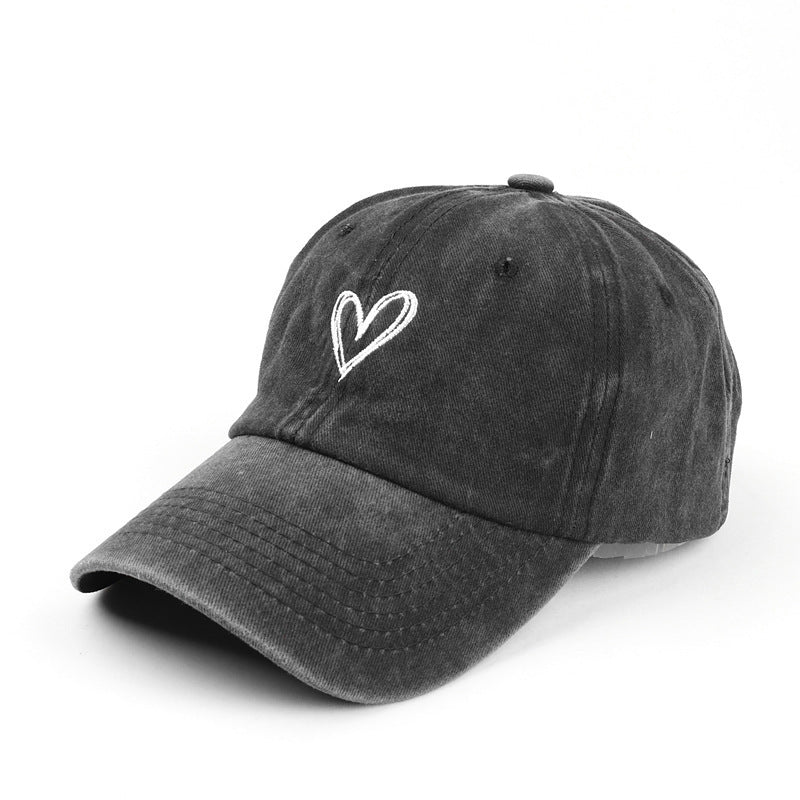 Love Embroidery Spring and Summer Baseball Cap for Men and Women, Soft Top Duckbill Hat, Lightweight Thin Couple Design