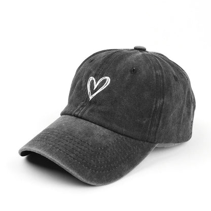 Love Embroidery Spring and Summer Baseball Cap for Men and Women, Soft Top Duckbill Hat, Lightweight Thin Couple Design