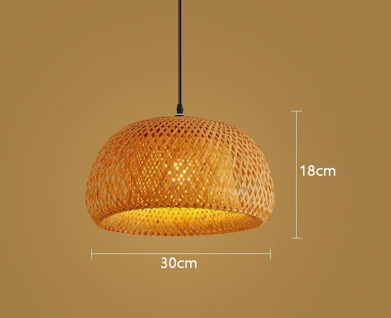 Handwoven Bamboo Pendant Lamp For Dining Room Kitchen Or Home Decor 7
