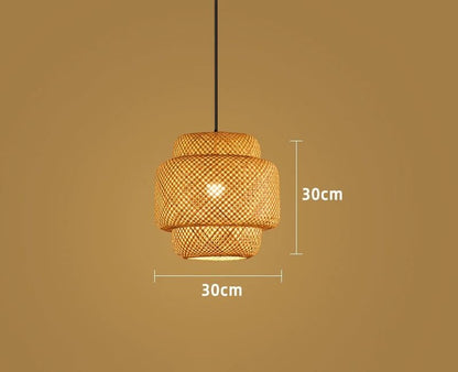 Handwoven Bamboo Pendant Lamp For Dining Room Kitchen Or Home Decor 8