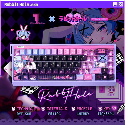 Anime Rabbit Hole Keycap Set for Mechanical Keyboards