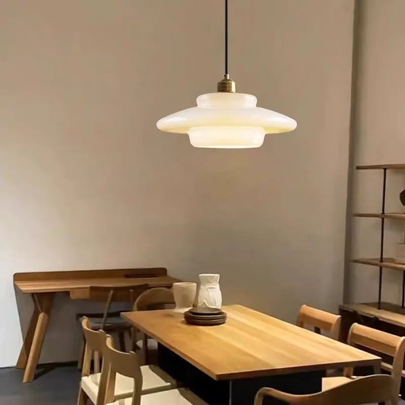 Nordic Cream White Glass Pendant Light For Dining And Living Spaces 2