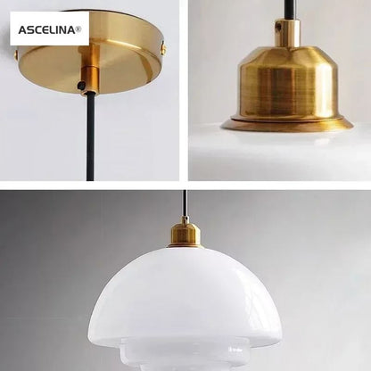 Nordic Cream White Glass Pendant Light For Dining And Living Spaces 5