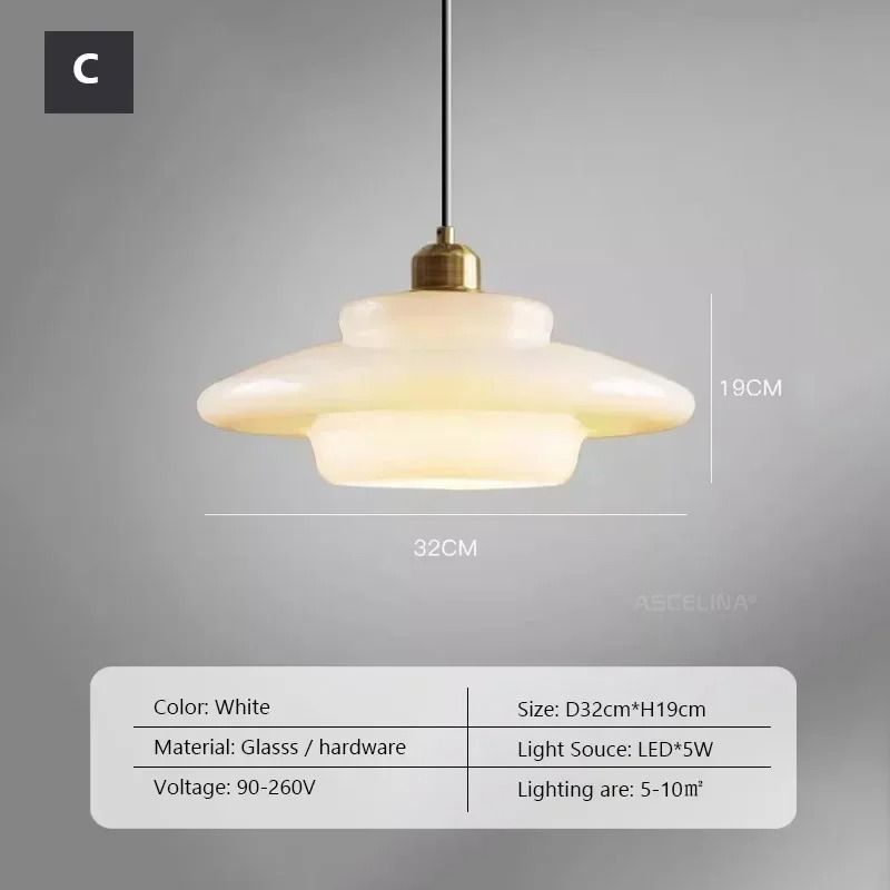 Nordic Cream White Glass Pendant Light For Dining And Living Spaces 7