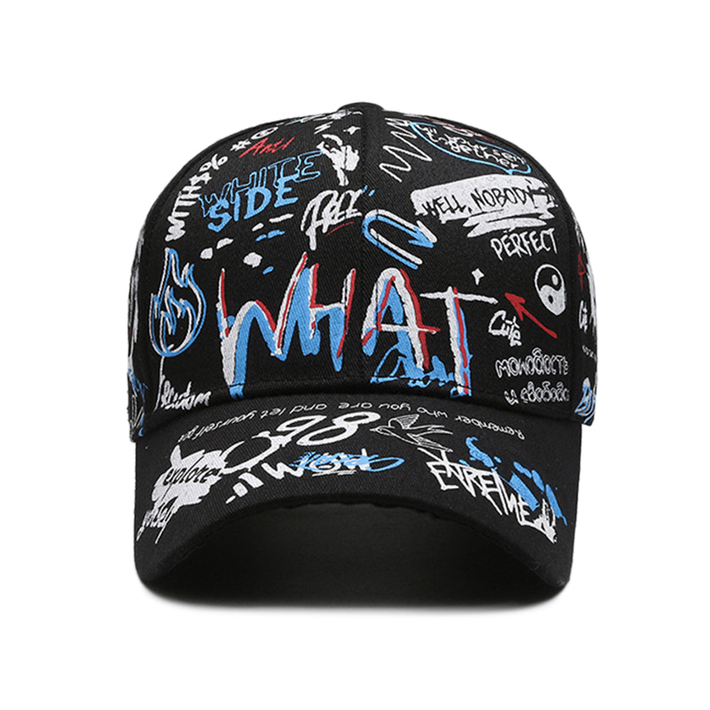 FS Street Hip Hop Graffiti Baseball Cap for Men Women, Black White Summer Trucker Hat, Stylish Luxury Brand