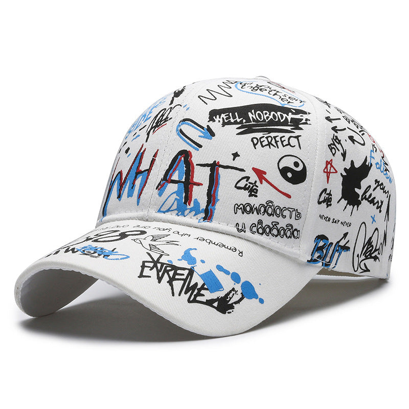 FS Street Hip Hop Graffiti Baseball Cap for Men Women, Black White Summer Trucker Hat, Stylish Luxury Brand