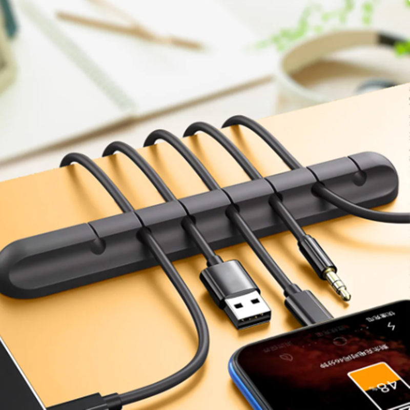 SelfAdhesive Silicone USB Cable Holder Clips  Cord Wire Organizer For Desk Desktop Tidy  Cable Mana 1