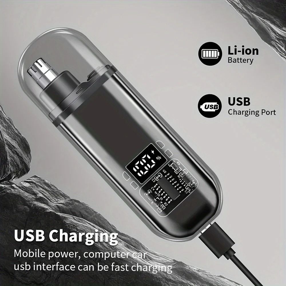 USB Rechargeable Nose And Ear Hair Trimmer For Men 3