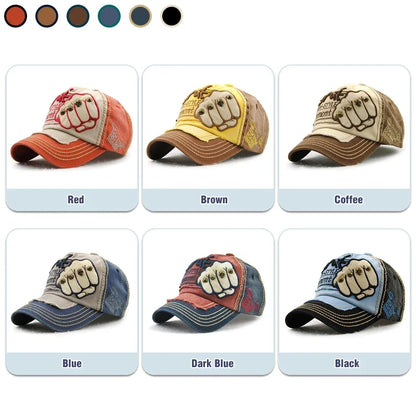 Casual Fist Baseball Hat Men Women, Letter Rivet Style Cap, Cotton Adjustable Duckbill Fashion Cap