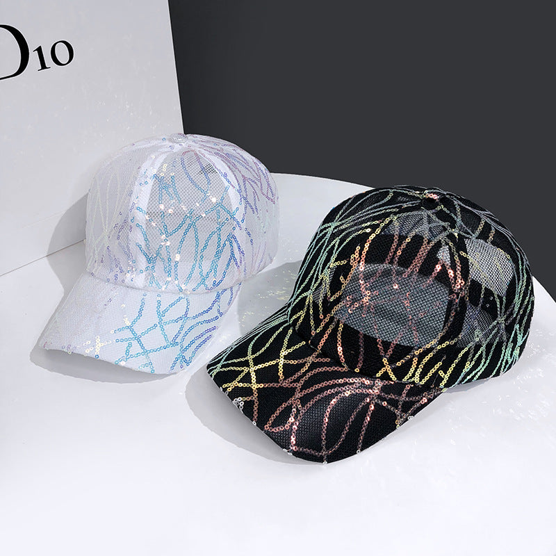 All Mesh Peaked Cap for Women, Hip Hop Summer Fashion Design, Casual Sun Visor Baseball Hats for Stylish Ladies