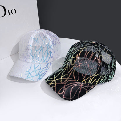 All Mesh Peaked Cap for Women, Hip Hop Summer Fashion Design, Casual Sun Visor Baseball Hats for Stylish Ladies