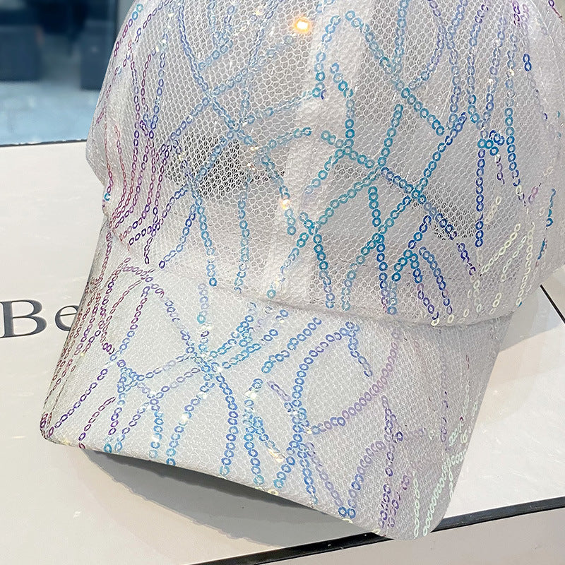 All Mesh Peaked Cap for Women, Hip Hop Summer Fashion Design, Casual Sun Visor Baseball Hats for Stylish Ladies