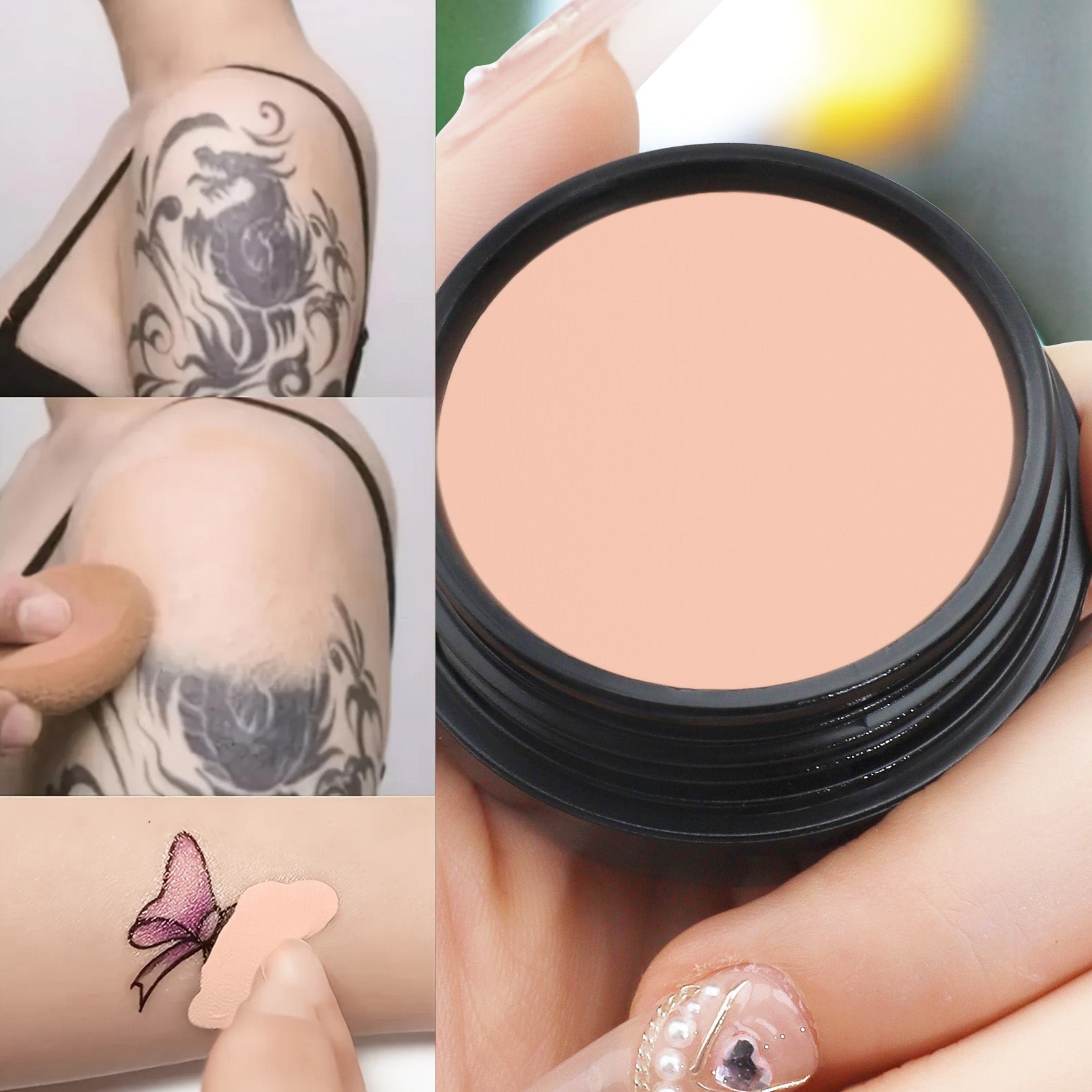 Waterproof Full Coverage, Tattoo and Scar Concealer, Natural Finish Foundation, All Skin Tones and Types Protection