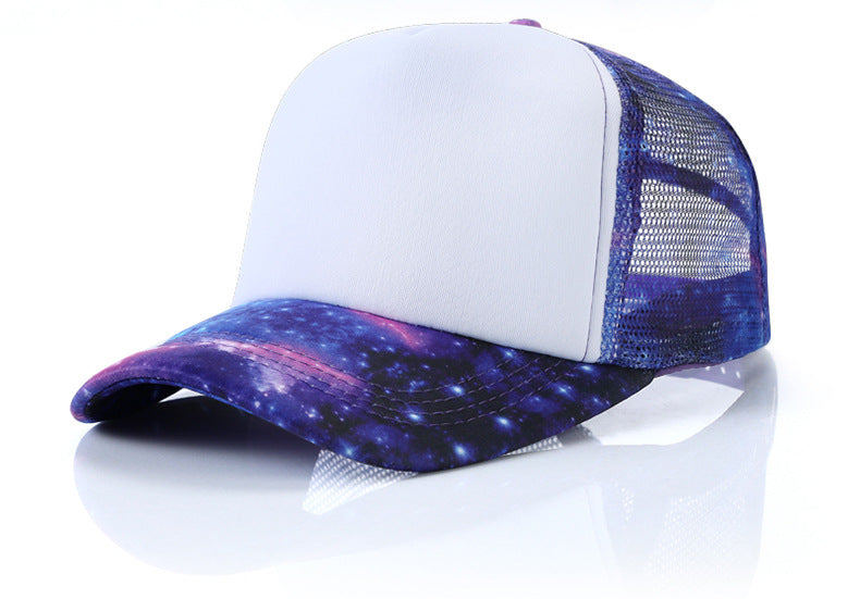 Starry Sky Sports Caps Sublimation Blank Baseball Caps, Adjustable Mesh Hats Summer Style for Custom Logo Printing