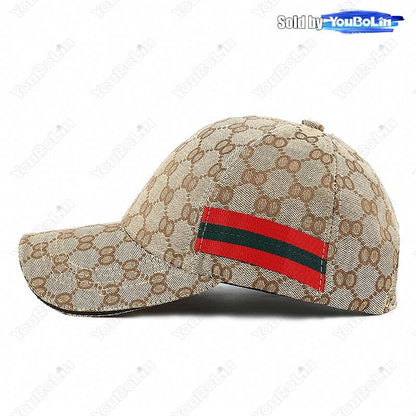 Classic Red Green Stripe Black Baseball Cap for Men Women, Outdoor Casual Trucker Hat, New Fashion Sport Dad Hat