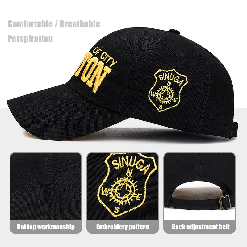 Cotton 3D Embroidery Soft Top Baseball Cap, Unisex Snapback Hat, Dad Cap for Tennis, Sports, Summer Outdoor Use