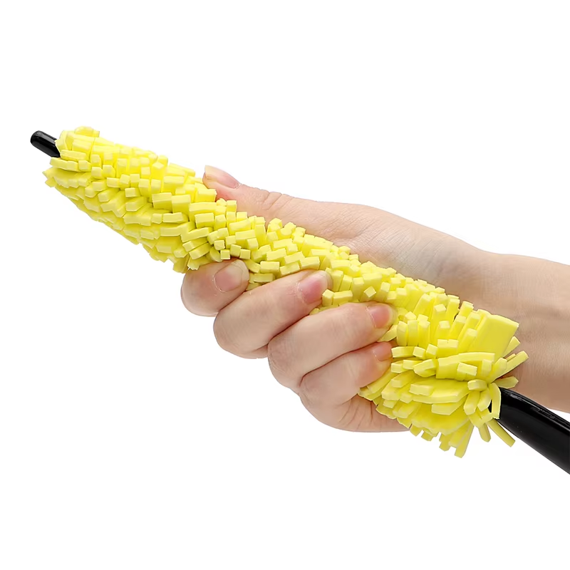 Car Wheel Brush,Heavy Duty Rim & Tire Cleaning Brush with Non Slip Handle, Detailing Tool for Automotive & Motorcycle