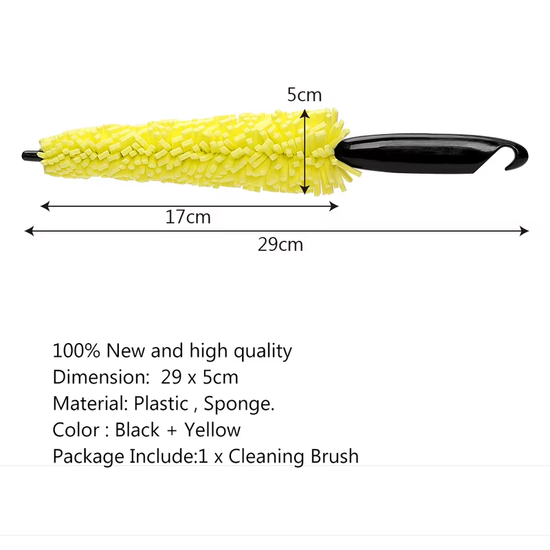 Car Wheel Brush,Heavy Duty Rim & Tire Cleaning Brush with Non Slip Handle, Detailing Tool for Automotive & Motorcycle