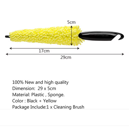 Car Wheel Brush,Heavy Duty Rim & Tire Cleaning Brush with Non Slip Handle, Detailing Tool for Automotive & Motorcycle