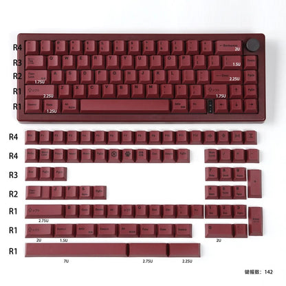 140 Key Minimalist Red Keycap Set PBT Cherry Profile For Mechanical Keyboards 9
