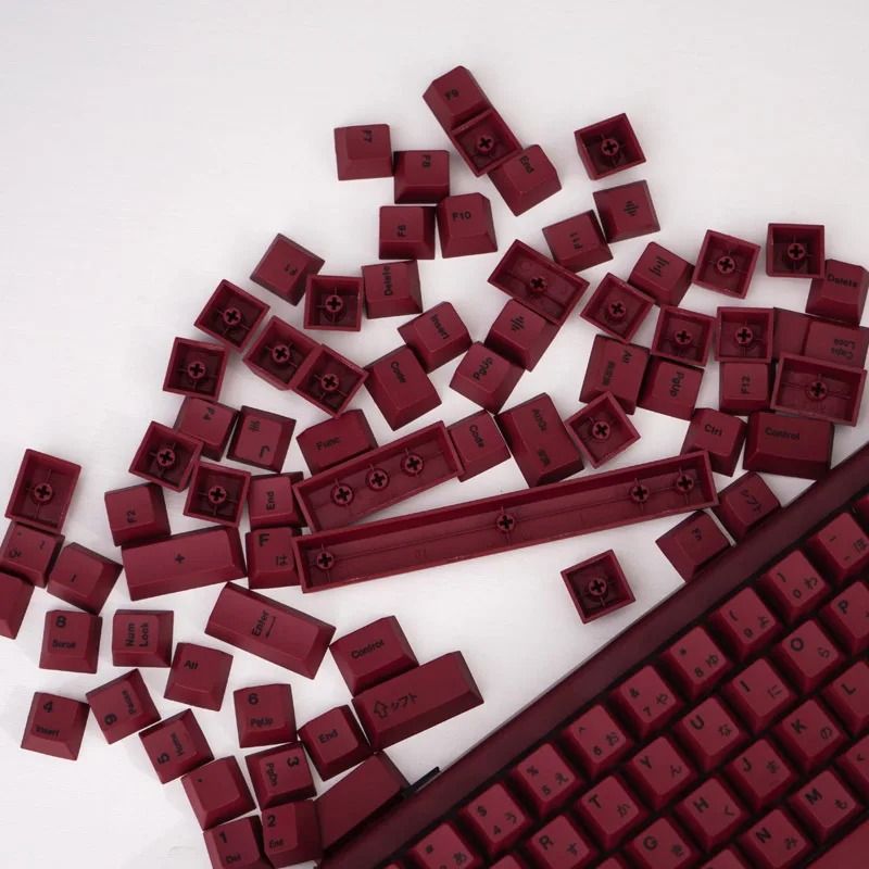 140 Key Minimalist Red Keycap Set PBT Cherry Profile For Mechanical Keyboards 5