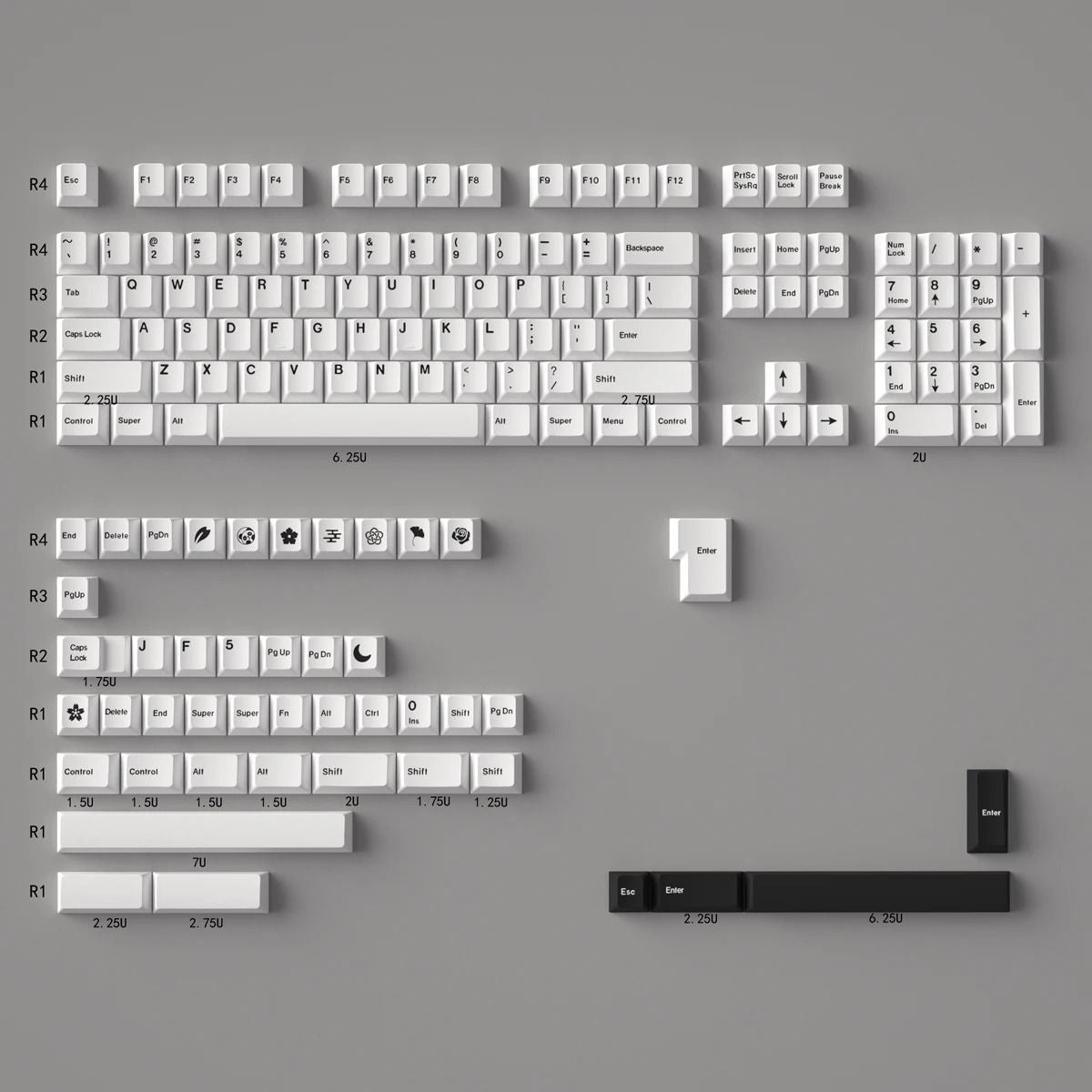 140 Key Minimalist Red Keycap Set PBT Cherry Profile For Mechanical Keyboards 21