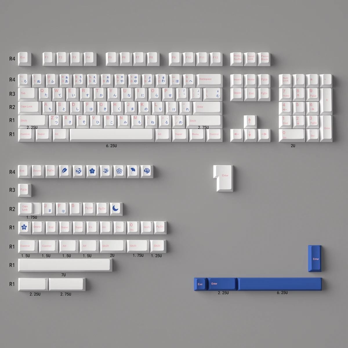 140 Key Minimalist Red Keycap Set PBT Cherry Profile For Mechanical Keyboards 24