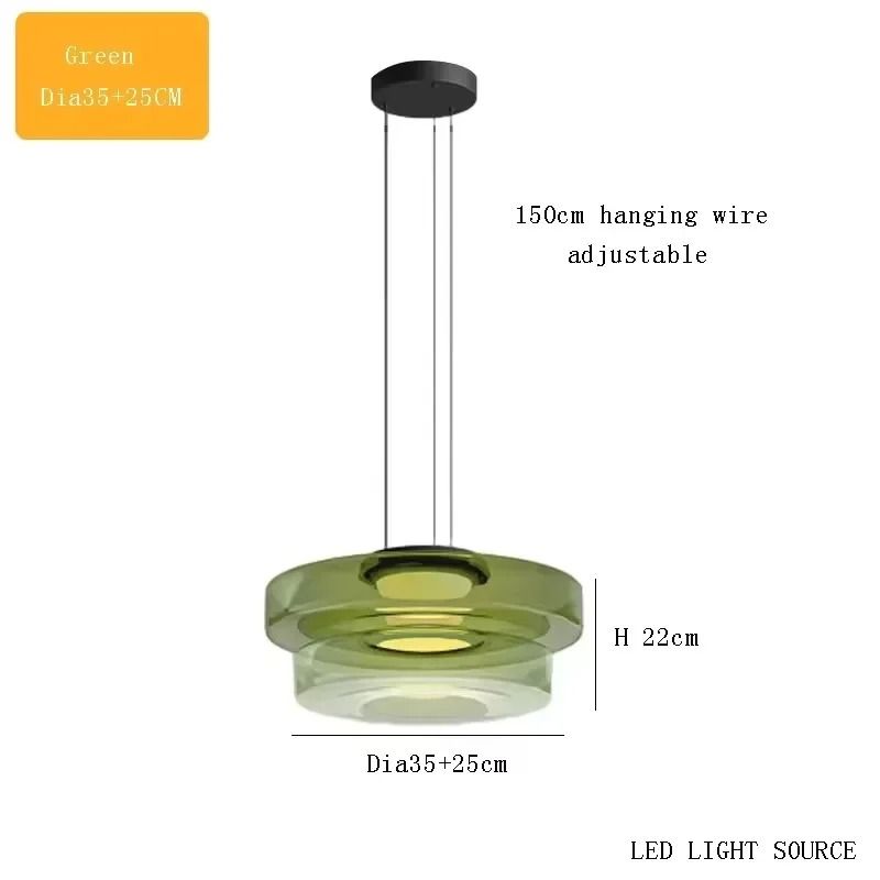 LED Luxury Glass Pendant Light Adjustable Hanging Lamp For Dining Room Bedroom Kitchen Living Room 10