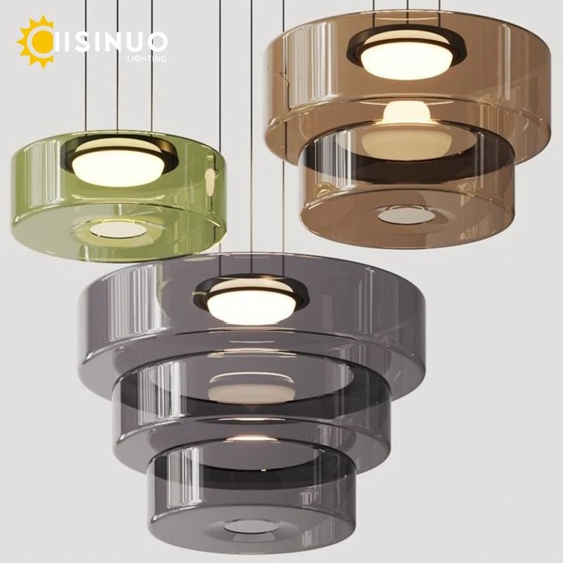 LED Luxury Glass Pendant Light Adjustable Hanging Lamp For Dining Room Bedroom Kitchen Living Room 2