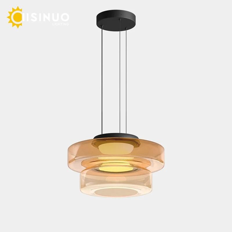 LED Luxury Glass Pendant Light Adjustable Hanging Lamp For Dining Room Bedroom Kitchen Living Room 3