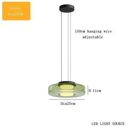 LED Luxury Glass Pendant Light Adjustable Hanging Lamp For Dining Room Bedroom Kitchen Living Room 7