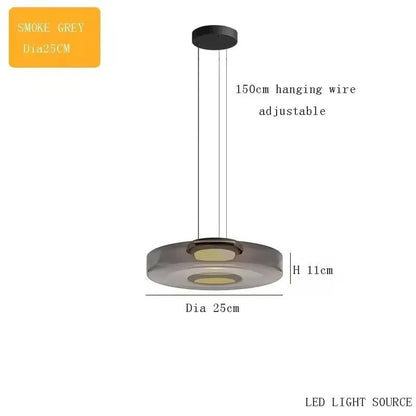 LED Luxury Glass Pendant Light Adjustable Hanging Lamp For Dining Room Bedroom Kitchen Living Room 8