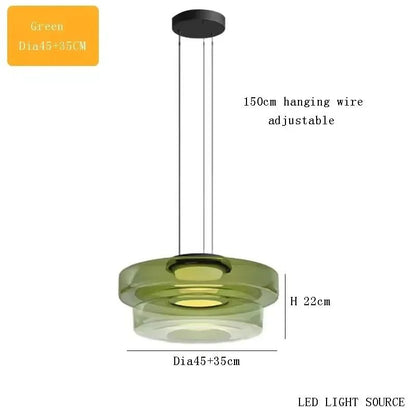 LED Luxury Glass Pendant Light Adjustable Hanging Lamp For Dining Room Bedroom Kitchen Living Room 12