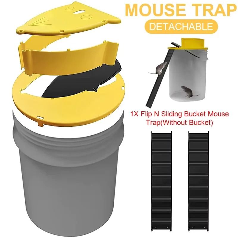 Automatic Smart Bucket Mouse Trap With Flipping Lid And Reset Function 2