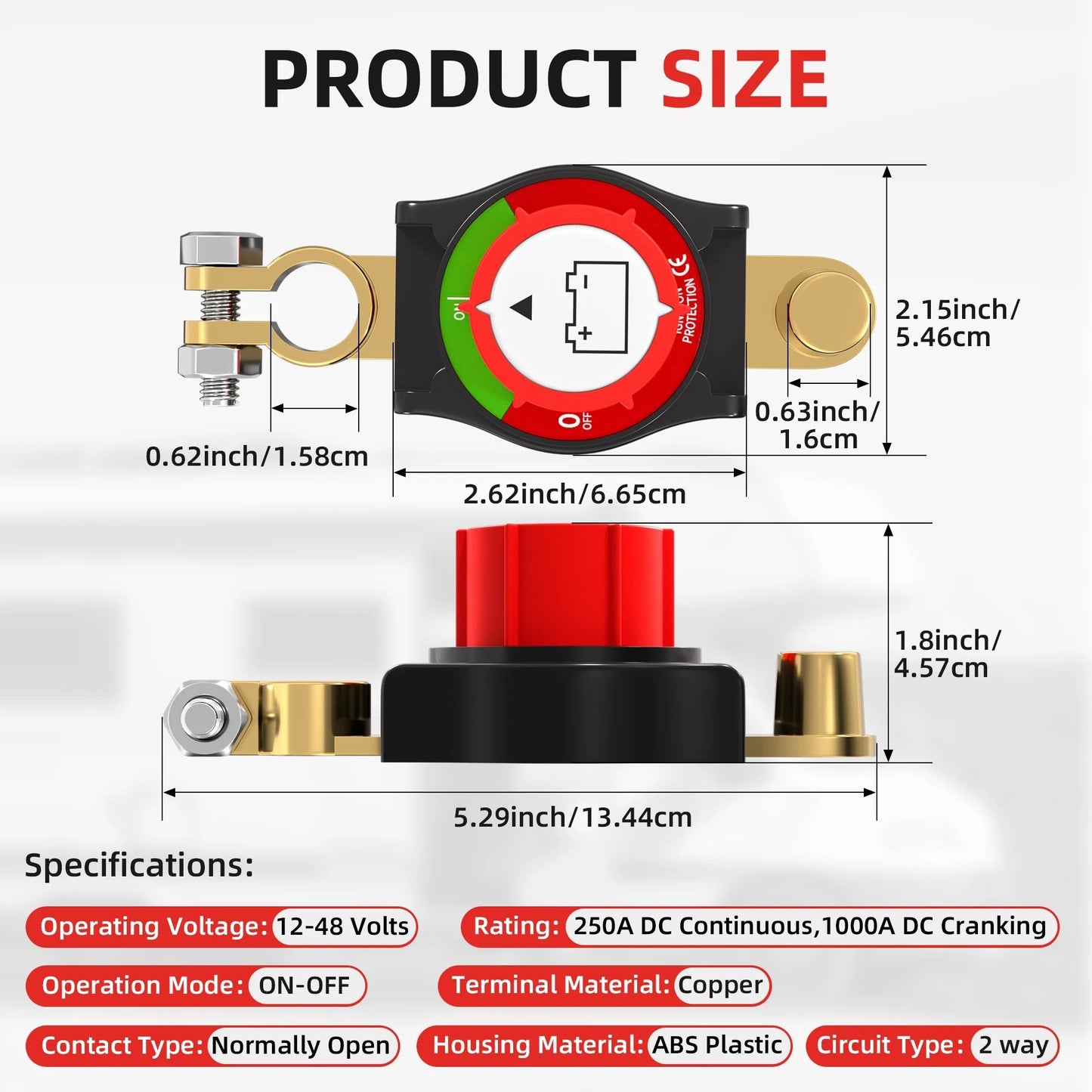 Heavy Duty Battery Disconnect Switch For 12V To 48V Vehicles RVs And Boats 1