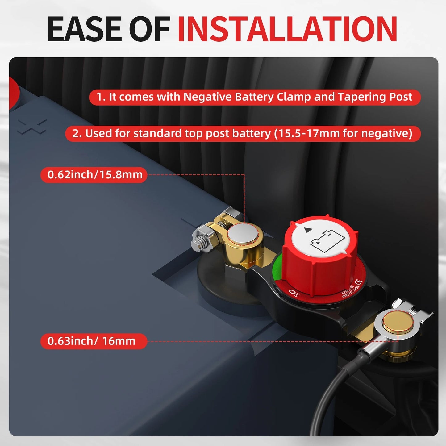 Heavy Duty Battery Disconnect Switch For 12V To 48V Vehicles RVs And Boats 2