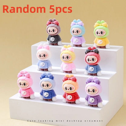 10pcs Kawaii Rabbit Anime Flocked Dolls Set For Desktop Decor And Gifts 15