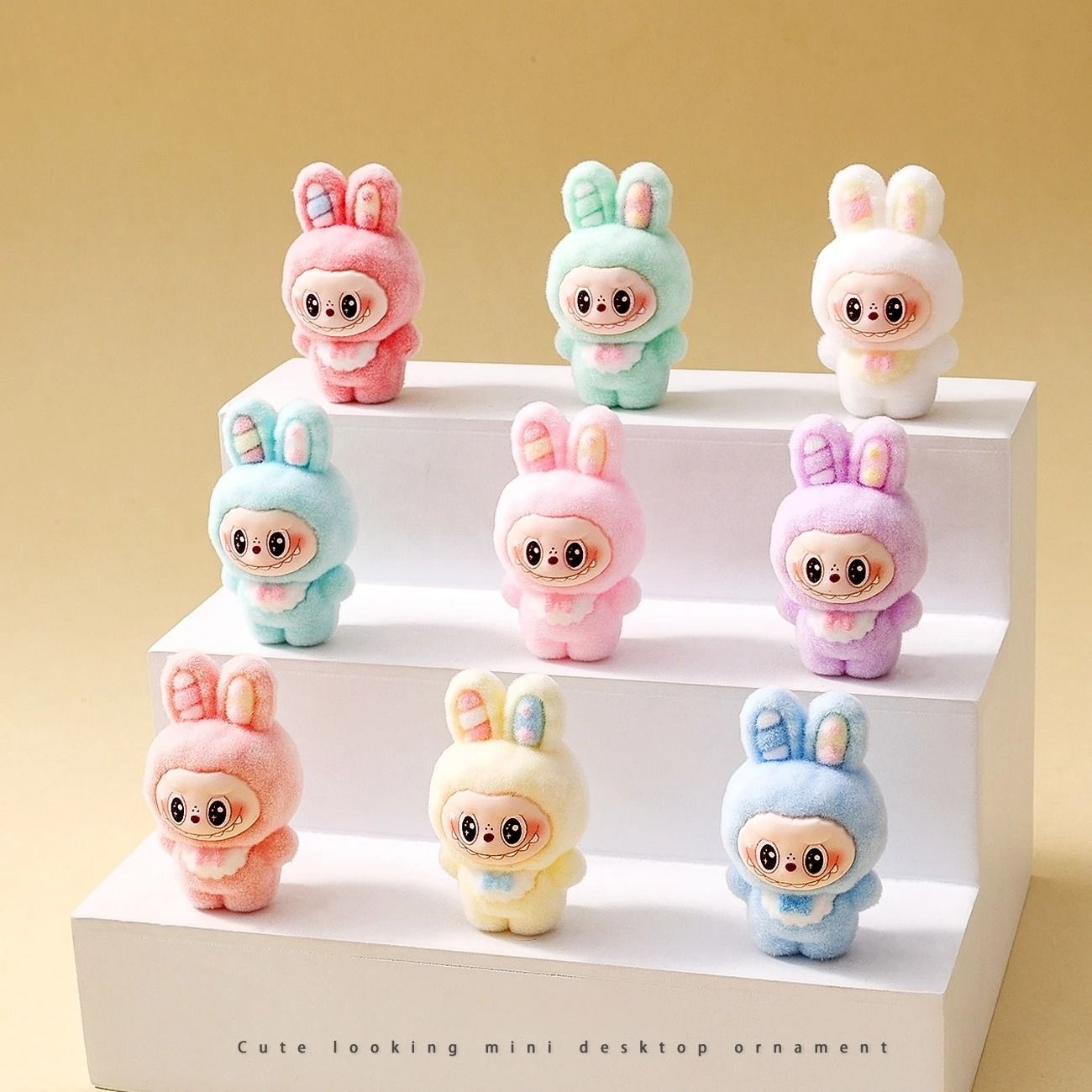 10pcs Kawaii Rabbit Anime Flocked Dolls Set For Desktop Decor And Gifts 7