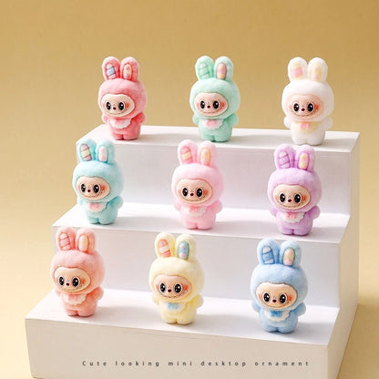 10pcs Kawaii Rabbit Anime Flocked Dolls Set For Desktop Decor And Gifts 7