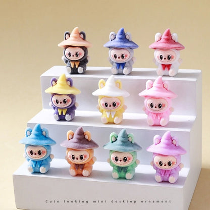 10pcs Kawaii Rabbit Anime Flocked Dolls Set For Desktop Decor And Gifts 18