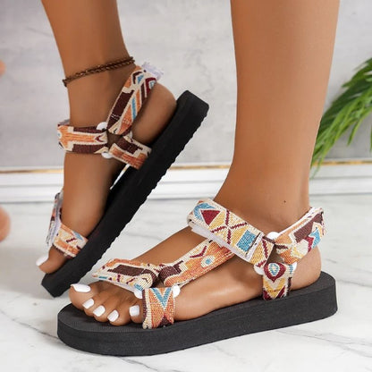 Womens Flat Hemp Rope Sandals For Summer Beach And Casual Wear 4