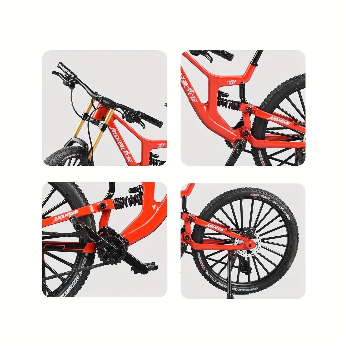 1 To 6 Scale Alloy Mountain Bike Model With Realistic Suspension For Desk Display 3