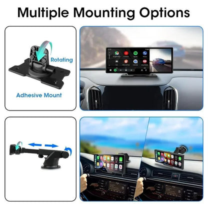 1026 Inch 4K Dash Cam Mirror With Wireless CarPlay Android Auto GPS Rearview And Multimedia Playbac 1