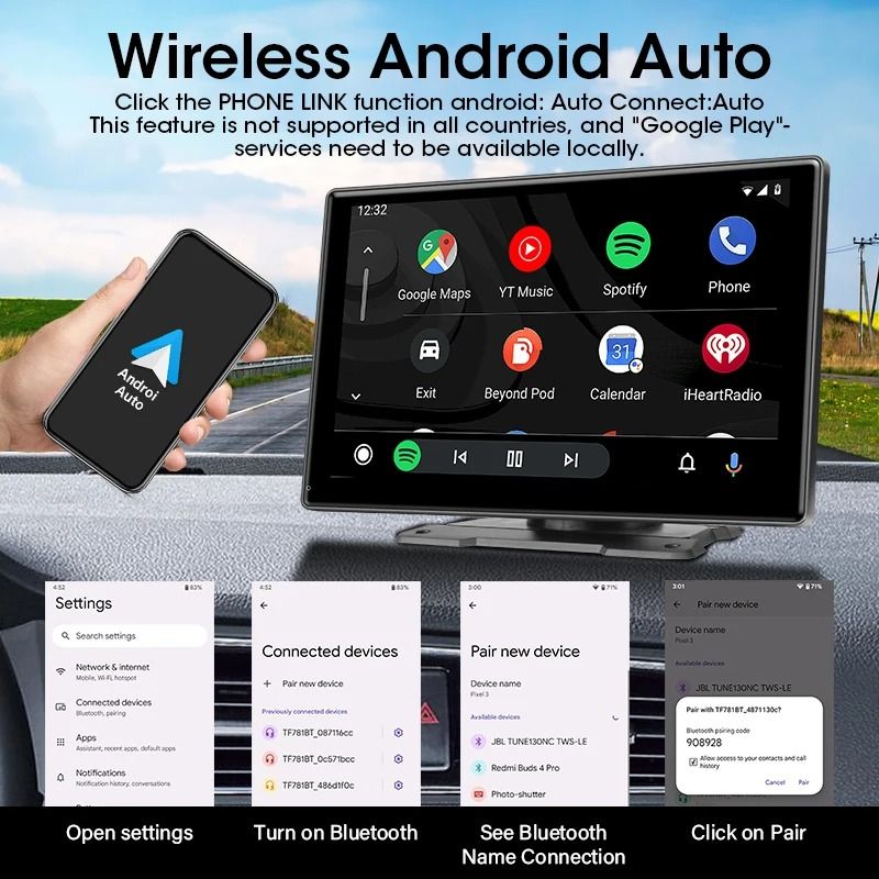 Car Smart Screen With Wireless Carplay And Android Auto For 10 Inch Displays 2