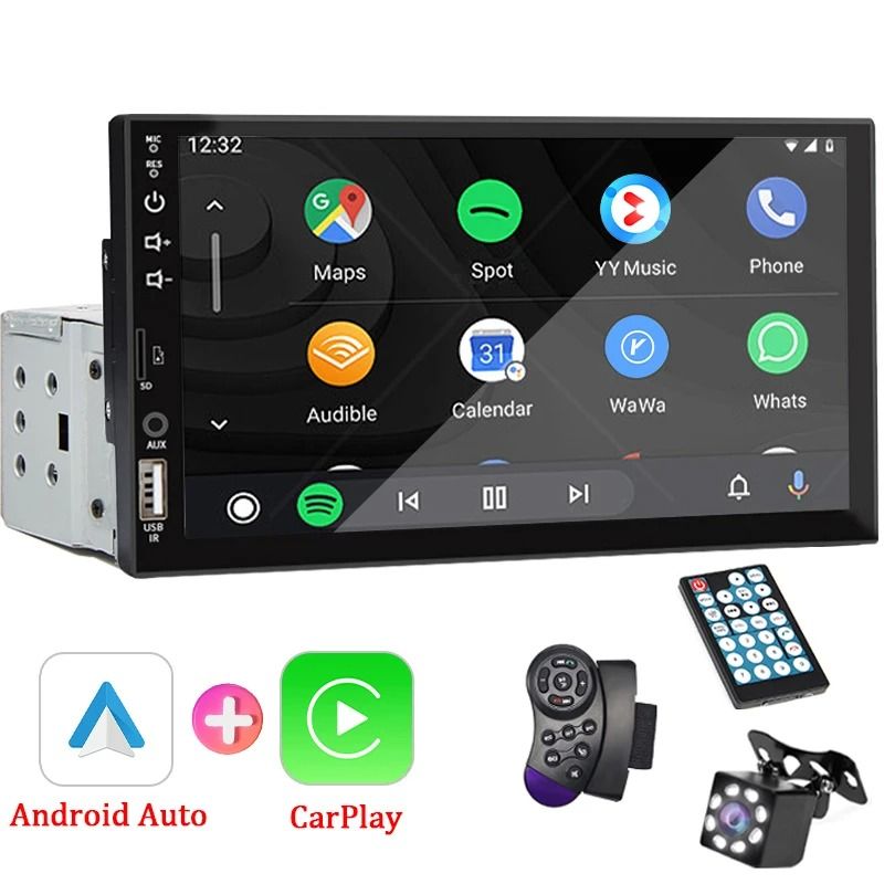 7 Inch Car Stereo with Touch Screen Carplay Android Auto Bluetooth FM AUX and MirrorLink