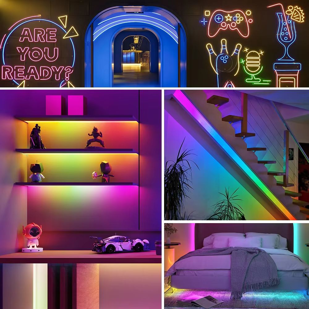 Smart 360 RGBIC Neon LED Strip Light  Flexible Waterproof Reticulate Lighting For Creative Indoor   5