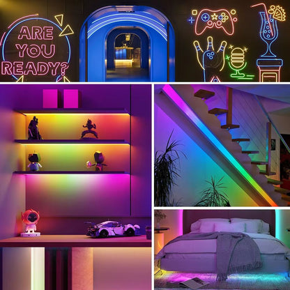 Smart 360 RGBIC Neon LED Strip Light  Flexible Waterproof Reticulate Lighting For Creative Indoor   5